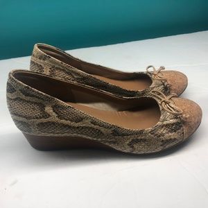 Womens Cole Haan Snake Print Tali Lace Wedges 8 B